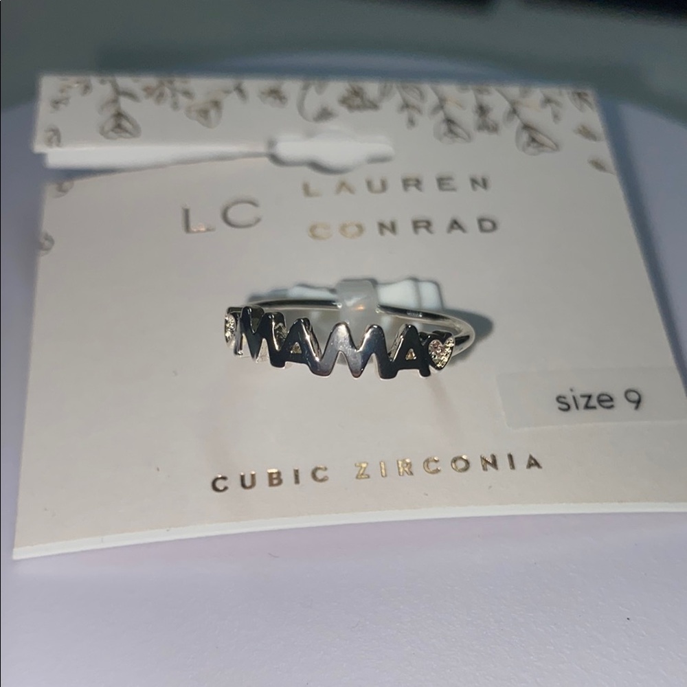 Lauren Conrad Silver 'MAMA' Ring